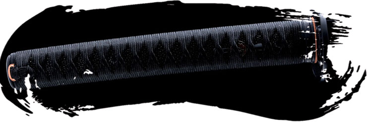 Tsuka de algodón negro con hishigami